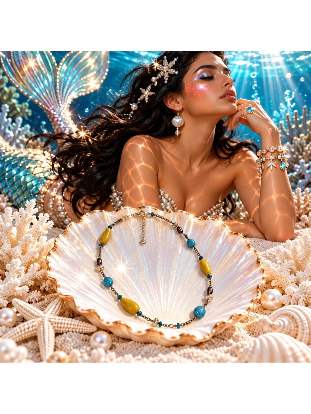 Mermaid Collection Beaded Necklace